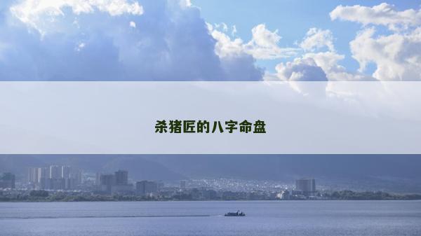 殺豬匠的八字命盤