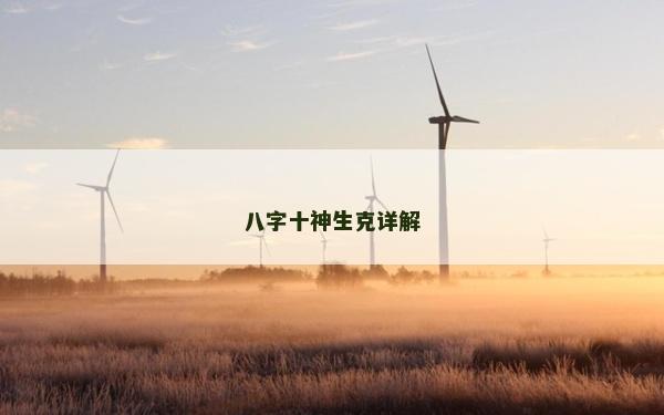 八字十神生克詳解