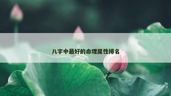 八字中最好的命理屬性排名 八字中最好的命理屬性排名