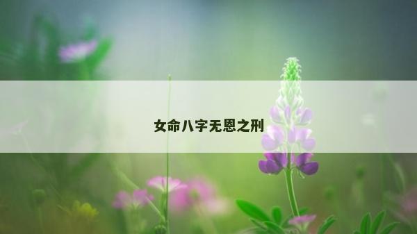 女命八字無恩之刑
