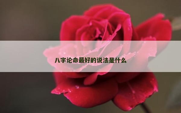 八字論命最好的說法是什么