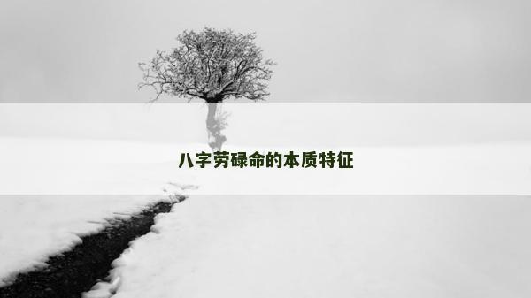 八字勞碌命的本質特征