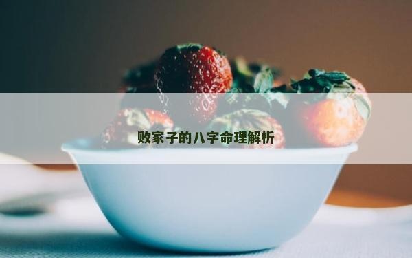 敗家子的八字命理解析