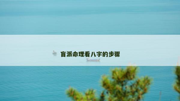 盲派命理看八字的步驟 盲派命理看八字的步驟