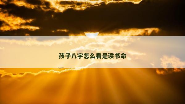 孩子八字怎么看是讀書命