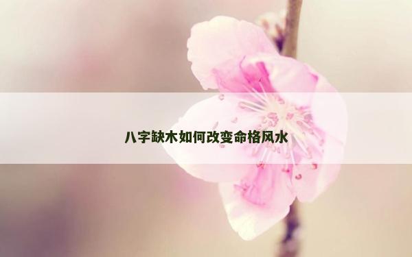 八字缺木如何改變命格風水