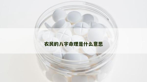 農民的八字命理是什么意思