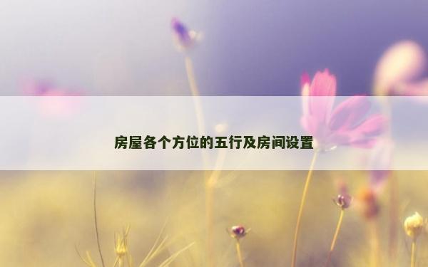 房屋各個方位的五行及房間設置