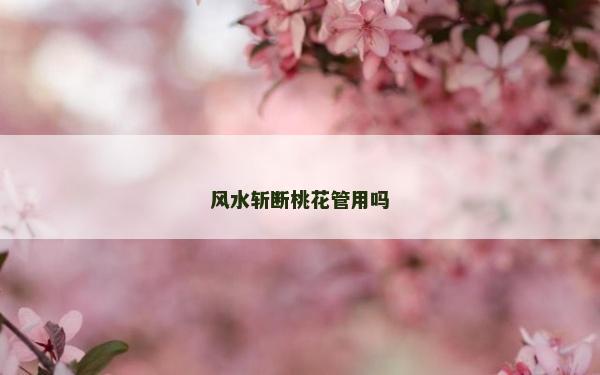 風水斬斷桃花管用嗎