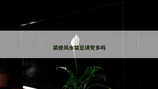 裝修風水禁忌講究多嗎