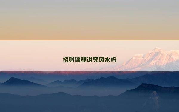 招財錦鯉講究風水嗎