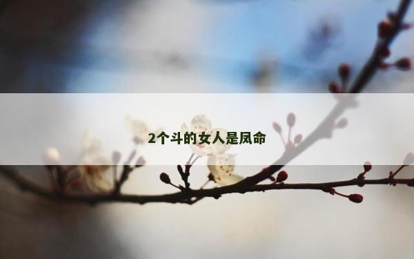 2個斗的女人是鳳命