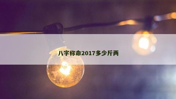 八字稱命2017多少斤兩 八字稱命2017多少斤兩