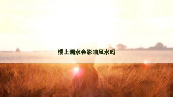 樓上漏水會影響風水嗎