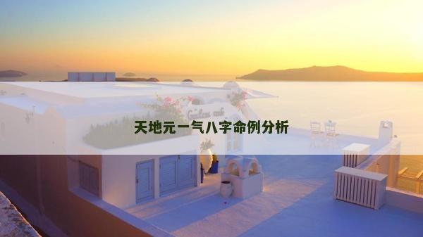 天地元一氣八字命例分析