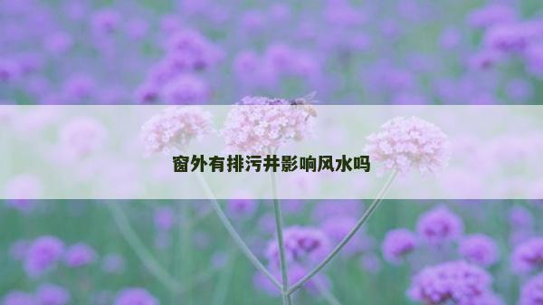 窗外有排污井影響風水嗎