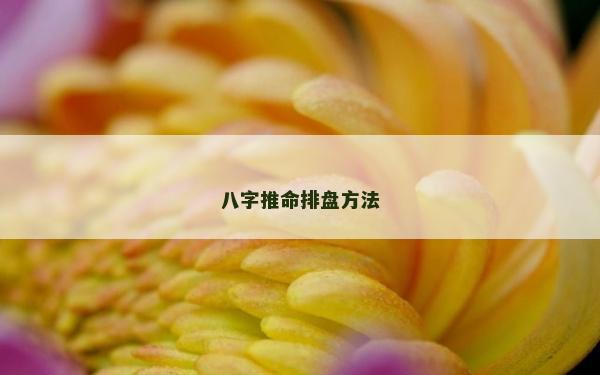 八字推命排盤方法
