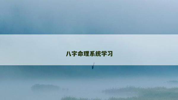 八字命理系統學習 八字命理系統學習