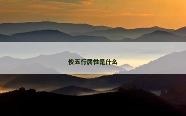 俊五行屬性是什么