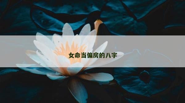女命當(dāng)偏房的八字