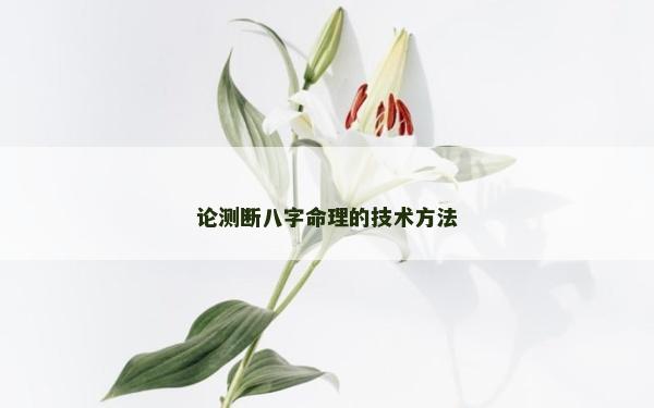 論測斷八字命理的技術方法