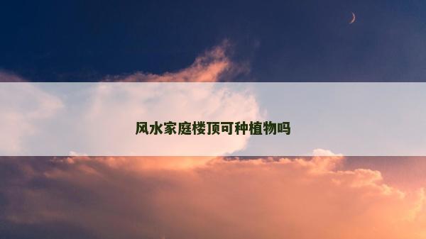 風(fēng)水家庭樓頂可種植物嗎