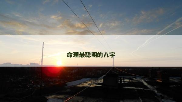 命理最聰明的八字 命理最聰明的八字