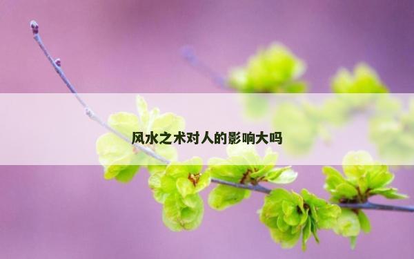 風水之術對人的影響大嗎
