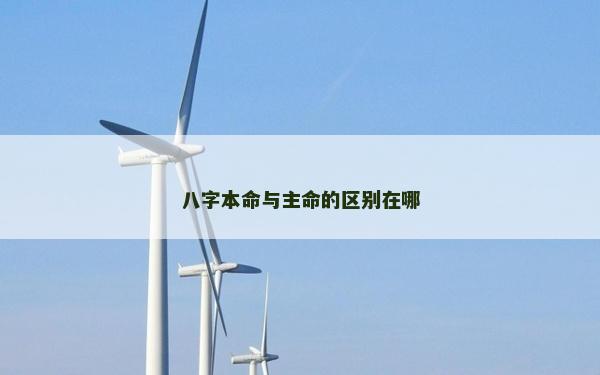 八字本命與主命的區別在哪