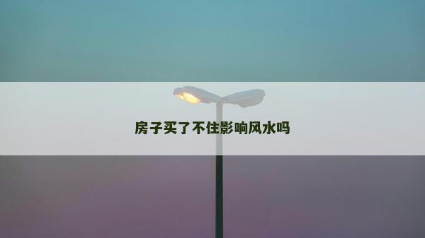 房子買了不住影響風水嗎