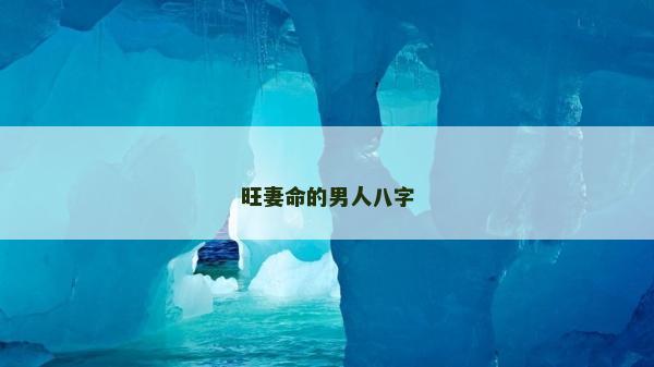 旺妻命的男人八字