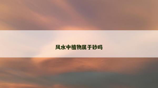風水中植物屬于砂嗎