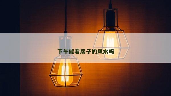 下午能看房子的風水嗎