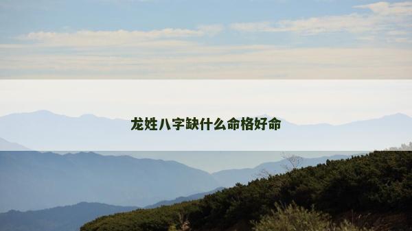 龍姓八字缺什么命格好命