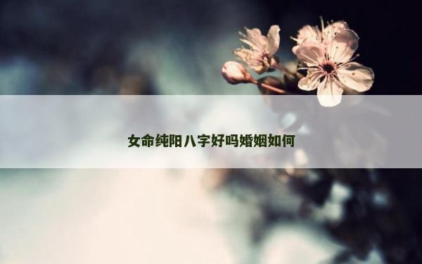 女命純陽八字好嗎婚姻如何