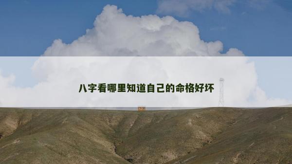 八字看哪里知道自己的命格好壞