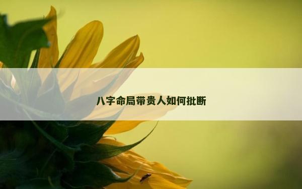 八字命局帶貴人如何批斷