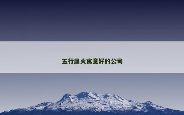 五行屬火寓意好的公司