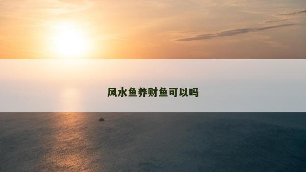 風水魚養財魚可以嗎