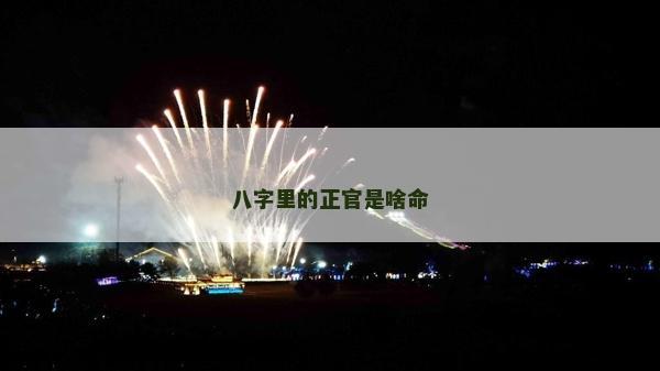八字里的正官是啥命