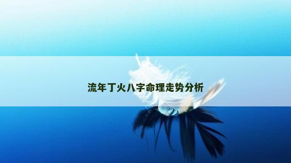 流年丁火八字命理走勢分析