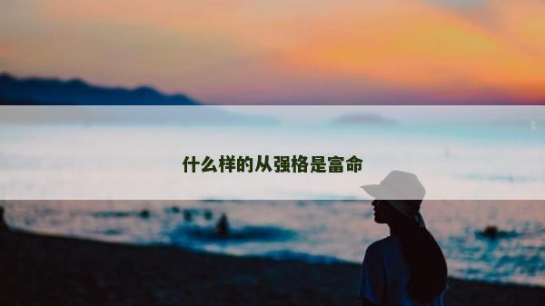 什么樣的從強(qiáng)格是富命 什么樣的從強(qiáng)格是富命