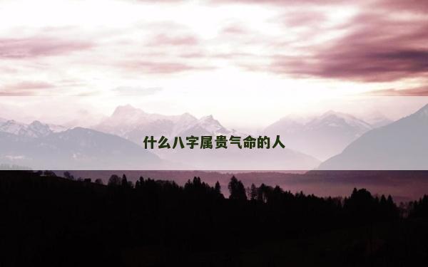 什么八字屬貴氣命的人