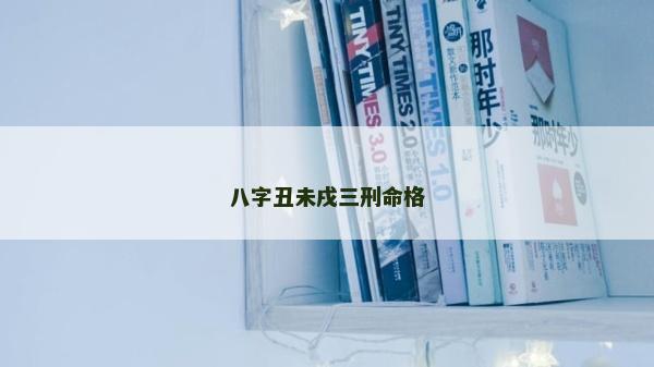 八字丑未戌三刑命格
