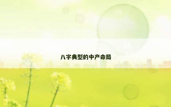 八字典型的中產(chǎn)命局