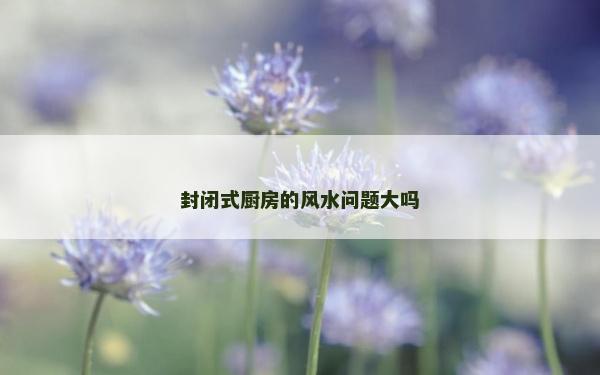 封閉式廚房的風水問題大嗎