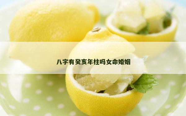 八字有癸亥年柱嗎女命婚姻