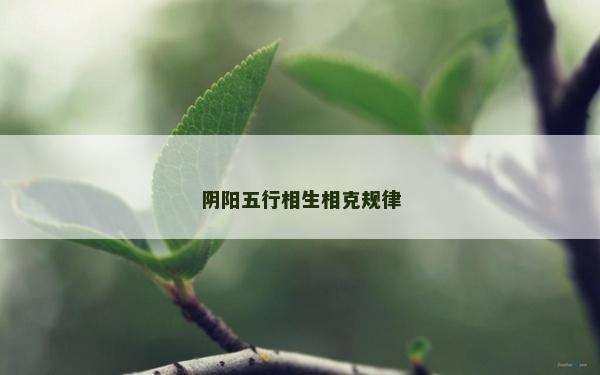 陰陽五行相生相克規律