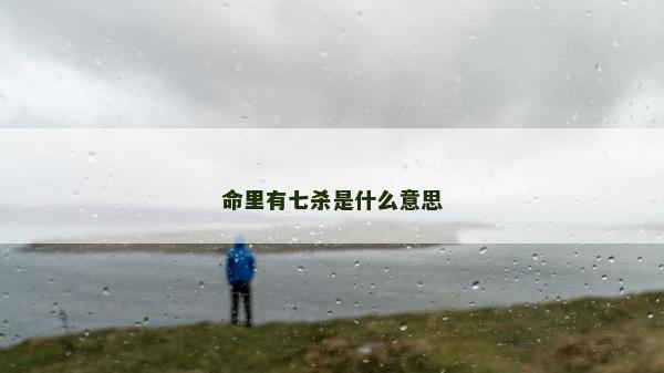 命里有七殺是什么意思