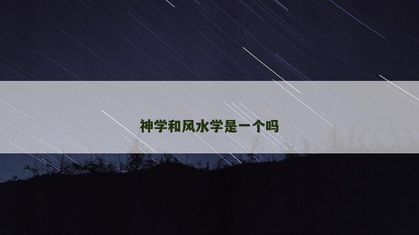 神學和風水學是一個嗎